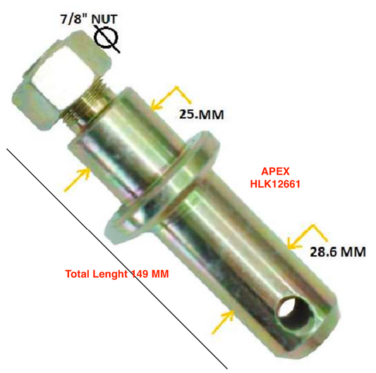 STABLIZER PIN CAT 2  28 X 25 X149 MM THREAD SIZE  7/8''x38mm